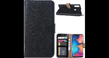 Ntech Hoesje Geschikt Voor Samsung Galaxy A20s Portemonnee / Booktype hoesje - Zwart