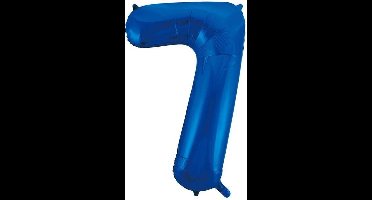 Blauwe folie ballon cijfer 7.