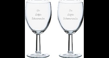Gegraveerde wijnglas 24,5cl De Liefste Schoonvader-De Liefste Schoonmoeder
