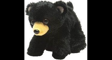 Wild Republic Pluche zwarte beer knuffel - 18 cm - Beren dieren knuffels - Kinderen