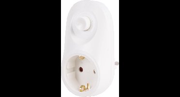 Benson Stopcontact met dimmer - randaarde - wit - kinderbeveiliging