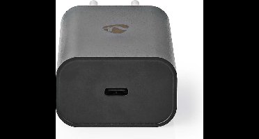 Nedis Oplader - 30 W - PD3.0 27W / PD3.0 30W / QC3.0 - 1.5 / 2.0 / 2.5 / 3.0 A - Outputs: 1 - USB-C - Automatische Voltage Selectie - Zwart