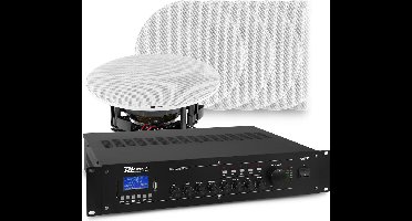 Geluidsinstallatie met Bluetooth, 4 zones, 8x inbouw speaker (8'') en 360W 100V versterker van Power Dynamics