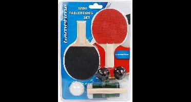 Gametime Tafeltennisset Mini 16 X 9 Cm Zwart/rood 4-delig