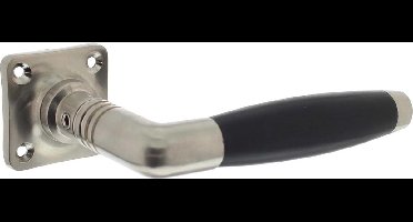 Intersteel Deurkruk Ton Basic met vierkant rozet nikkel mat/ebbenhout
