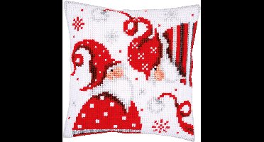 Vervaco - Kruissteekkussen kit - Kerst - Kerstkabouters - PN-0164610 - Borduren - Borduurpakket - Borduurpakket volwassenen - Borduurpakket kind