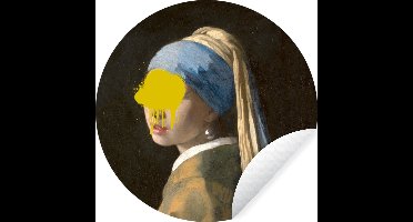 WallCircle - Muurstickers - Behangcirkel - Meisje met de parel - Vermeer - Kunst - ⌀ 30 cm - Muurcirkel - Zelfklevend - Ronde Behangsticker