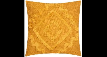 Tuft Inca Kussen - 40 x 40 cm - Sierkussen - Okergeel