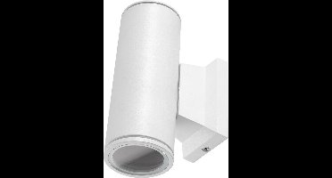 LED Tuinverlichting - Buitenlamp - Igia Wally Up and Down - GU10 Fitting - 2-lichts - Mat Wit - Rond - Aluminium