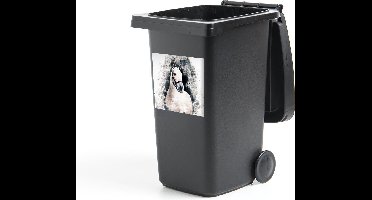 Container sticker Paard - Hoofdstel - Krant - 40x40 cm - Kliko sticker