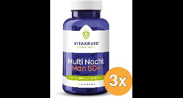 3x Vitakruid Multi Nacht Man 50+ 100% Vegan (90 tabletten)