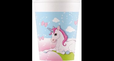 Procos Bekers Eenhoorn Junior 200 Ml 8 Cm Karton Wit 8 Stuks