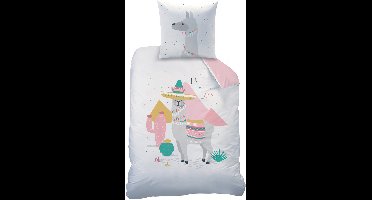 Matt & Rose Dekbedovertrek No Drama Lama - Eenpersoons - 140 x 200 cm - Katoen