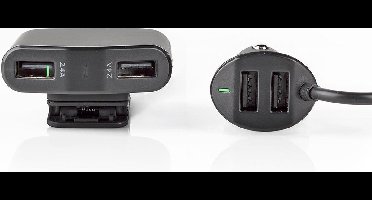 Autolader - 48 W - 4x 2.4 A - Outputs: 4 - Poorttype: 4x USB-A - Verlengkabel - 1.80 m - Single Voltage Output