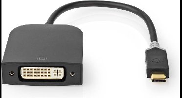 Nedis USB-C Adapter - USB 3.2 Gen 1 - USB-C Male - DVI-D 24+1-Pins Female - 1080p - 0.20 m - Rond - Verguld - PVC - Antraciet - Window Box met Euro Lock