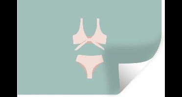 Muurstickers - Sticker Folie - Zomer - Bikini - Lichtblauw - 30x20 cm - Plakfolie - Muurstickers Kinderkamer - Zelfklevend Behang - Zelfklevend behangpapier - Stickerfolie