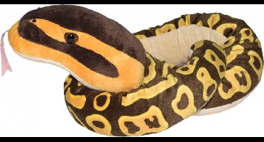 Pluche koningspython slang - dierenknuffel - 137 cm - slangen speelgoed artikelen - enge horror beesten