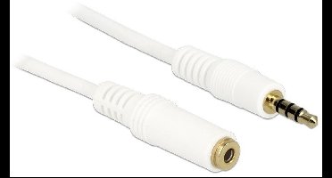 3,5mm Jack 4-polig audio/video verlengkabel AWG24 / wit - 2 meter