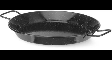 HENDI Paellapan - plaatstaal met emaillelaag - 30 cm diameter, 5 cm hoog - met 2 grepen, koken en opdienen - vaatwasserbestendig - voor gas, keramisch en elektrisch