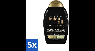 5 x OGX - Kukui Oil - Conditioner - Anti-Pluis - Hydraterend - 385 ml - Anti-pluis Conditioner - Kukui Oil Conditioner - Hydraterend Haarverzorging - Pluisvrij Haar - Krulcontrole
