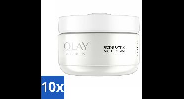 10 x Olay - Regenerist - Nachtcrème - Regenererend - Alle Huidtypes - 50 ml - Nachtcrème - Huidherstel - Jeugdige Uitstraling - Fijne Lijntjes - Rimpels