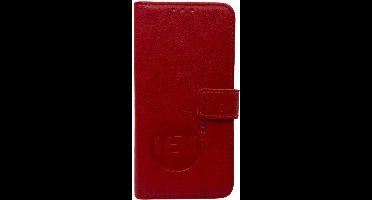 HEM Lederlook Book Case geschikt voor Apple iPhone 17 Pro – Rood (Burned Red) – Luxe Portemonnee Hoesje met Pasjeshouder – Beschermende Wallet Case – Bookcase Hoes