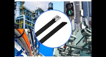 TRU COMPONENTS TC-12647616 Stalen kabelbinder 360 mm 7.9 mm AISI 304 Met coating 100 stuk(s)