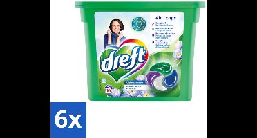 6 x Dreft - Wasmiddelcapsules 4in1 - Gekleurde Was - Blauwe Droom - 16 Wasbeurten - Wasmiddelcapsules - Wasmiddel - Waspoeder - Kleurbescherming - Frisse Geur