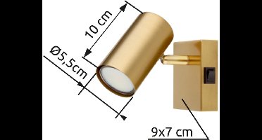 Opbouwspot / Wandspot ROBBY 1-lichts GU10 Goud
