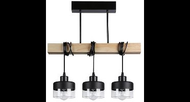Stark Hanglamp E27 Zwart Hout 3-lichts 50cm