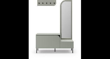 Schoenenkast Bea 2d+spiegel Groen - Giga Meubel