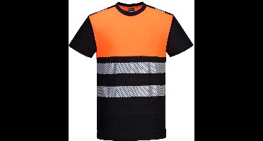 Portwest PW3 Hi-Vis T-shirt klasse 1 PW311 - Zwart/Oranje - XS