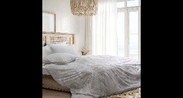 L&G - %100 Katoen Dekbedovertrekset - Eenpersoons - 1 x 140x200 cm dekbedovertrek + 1 x kussensloop 60x70 cm - Beddengoedset - Bedovertrek - Palmera Bone