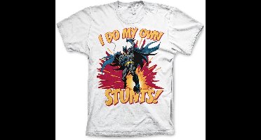Batman I Do My Own Stunts Big Tall T-Shirt WB-1-BAT015-40-8 White-3XL