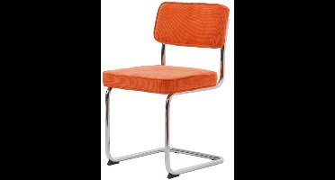 Eetkamerstoel Rupert ribstof - Oranje - eetkamerstoelen set van 4
