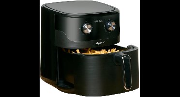 alpina Airfryer XL - Heteluchtfriteuse 6L - Air Fryer voor 4 tot 6 Personen - Hetelucht Friteuse met Instelbare Temperatuur van 80°C tot 200°C - Timer tot 60 Minuten - Zwart