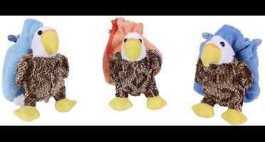 PIA Soft Toys - Set van 3 Pluche Adelaar knikkerzakken - 3 ass. - 15 cm
