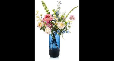 Emerald - Boeket Marly - 75cm hoog - Blauw - 13 stelen - Kunstboeket - Zijde boeket