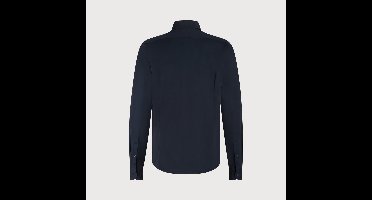 Overhemd Blue Industry donkerblauw effen stretch