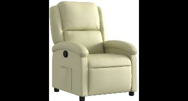 vidaXL - Relaxfauteuil - crèmekleurig - echt - leer