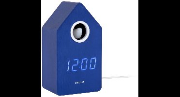 Karlsson Wekker Cuckoo Led - Blauw - 9x9x15.8cm - Modern - Wekker voor slaapkamer - Wekkers