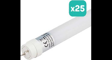 V-TAC VT-1277-N LED T8 Buis - IP20 - Wit - 18W - 1850 Lumen - 4000K - 120CM - Set van 25