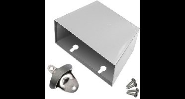 JeiibrZui Flessenopener Voor Wandmontage - Flessendopopvangbak Voor Wandmontage - Eénhandig Openen + Automatische Dopopvang - 1 - Voor Keuken, Kelder Of Werkplaats Zilver