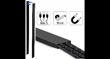 Hama Metalen Magnetische Kabelgoot 90x5.6x1.6 cm Zwart