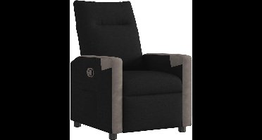 vidaXL - Fauteuil - verstelbaar - stof - zwart