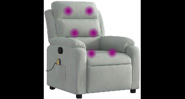 vidaXL - Massagestoel - verstelbaar - fluweel - lichtgrijs