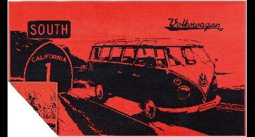 Brisa Strandhanddoek Volkswagen 160x90cm Rood/Zwart