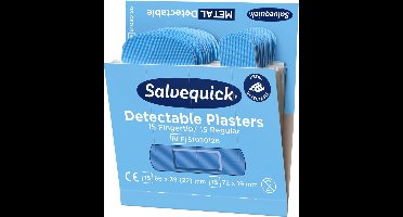 Salvequick detectable vingertop pleister assorti 6754 - 51030126 - 6 pack - 6 navullingen
