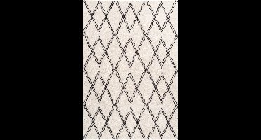 Berber Vloerkleed | Tapijt | Orlando | Ruiten | Crème | 160x230 cm