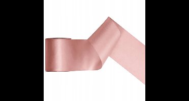 Satijn lint 100mm breed dusty roze , rol 25 meter - hobbylint - sierlint - cadeaulint - satin ribbon